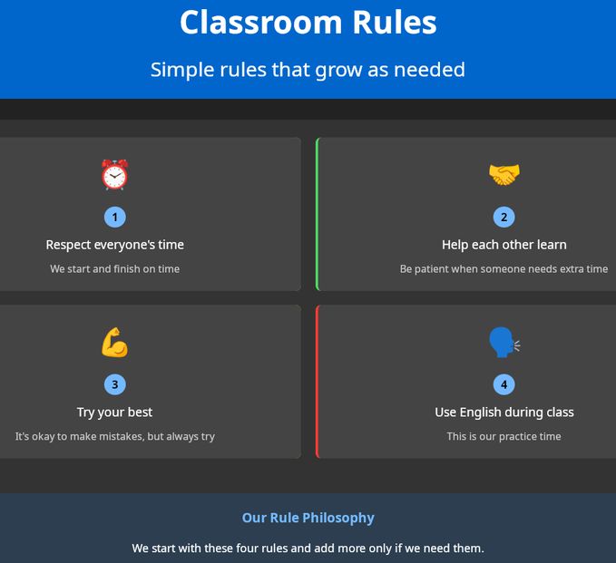 Classroom rules